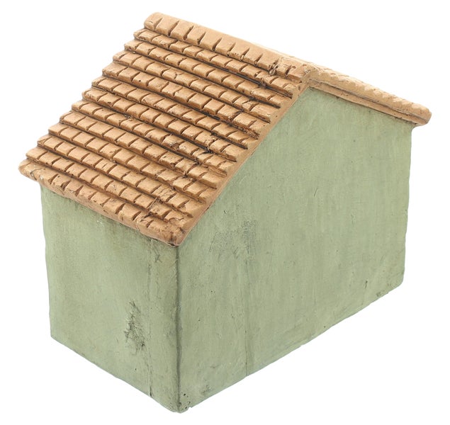 Dekoratives Miniaturhaus mit Ziegeldach