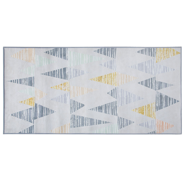 Teppich grau-gelb Dreieck-Motiv 80 x 150 cm YAYLA