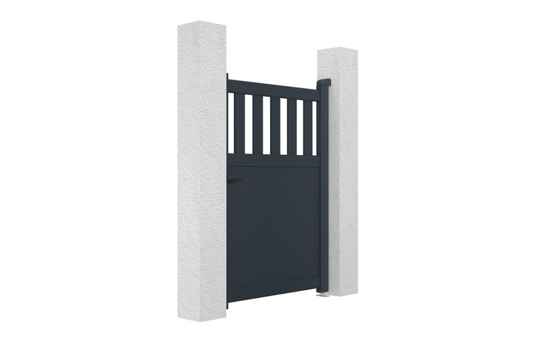 Aluminium-Torpaket SANTIS 100P140 GRAU + 2 Pfosten H.166cm 15x15