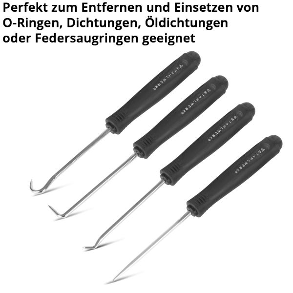 STAHLWERK Haken-Werkzeug-Set 8-tlg. Haken-Satz Nadelhaken Dichtungshaken Pickset