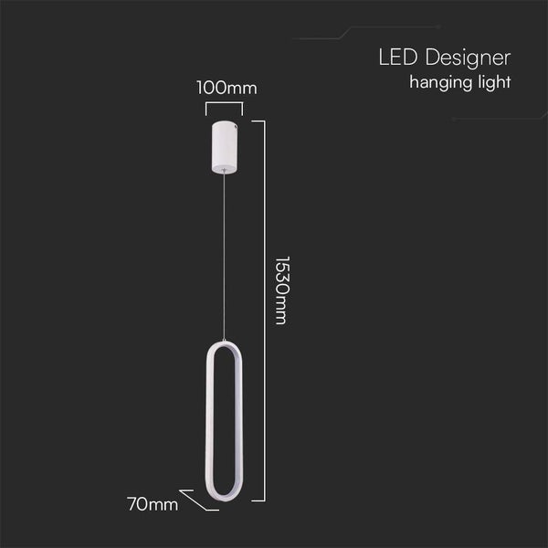 V-TAC VT-7829-W - Designer-Deckenleuchten - Designer-Hängelampen - IP20 - Weißes Gehäuse - 13 Watt
