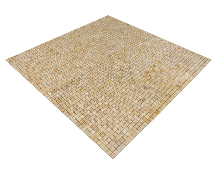 Wohnrausch Natursteinmosaik Travertin GOLD 2,3 x 2,3 cm, getrommelt, gold-gelb