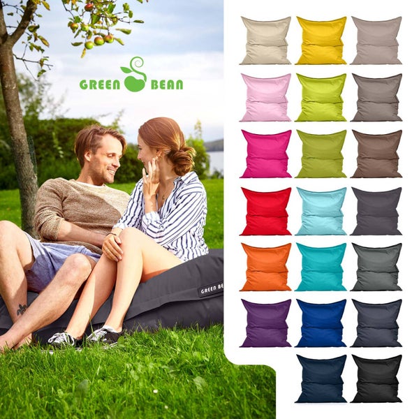 Green Bean Sitzsack 120x160cm 270 Liter Kinder & Erwachsene Bean Bag EPS Perlen Füllung Riesensitzsack Groß Draußen Outdoor Liegekissen Waschbar Wetterfest Lounge Chair Sitzkissen Bodenkissen
