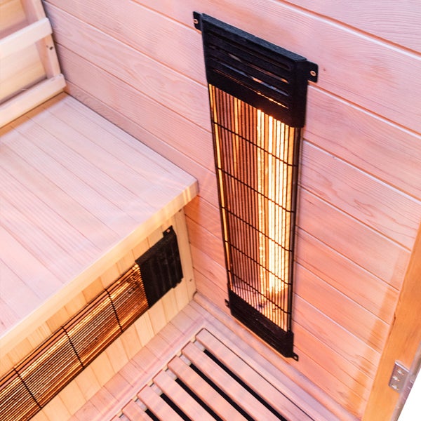 Dewello® Infrarotkabine Infrarotsauna HAMLIN 90cm x 90cm inkl. 4 Vollspektrumstrahler, Karbonstrahler, 1 Person, LED