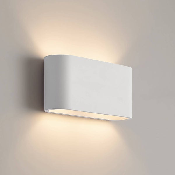 Lindby Wandleuchte, Wandlampe Innen Mavora (Modern) in Weiß aus Gips/Ton (2 flammig G9) - Wandstrahler Wandbeleuchtung Schlafzimmer / Wohnzimmer Licht nach oben & unten Wohnzimmerleuchte