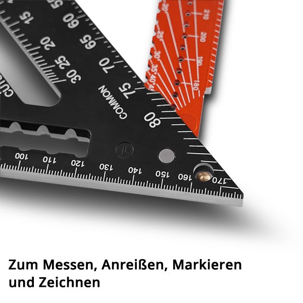 STAHLWERK Winkeldreieck mit Anschlag Aluminium-Winkelmesser Zimmermannswinkel