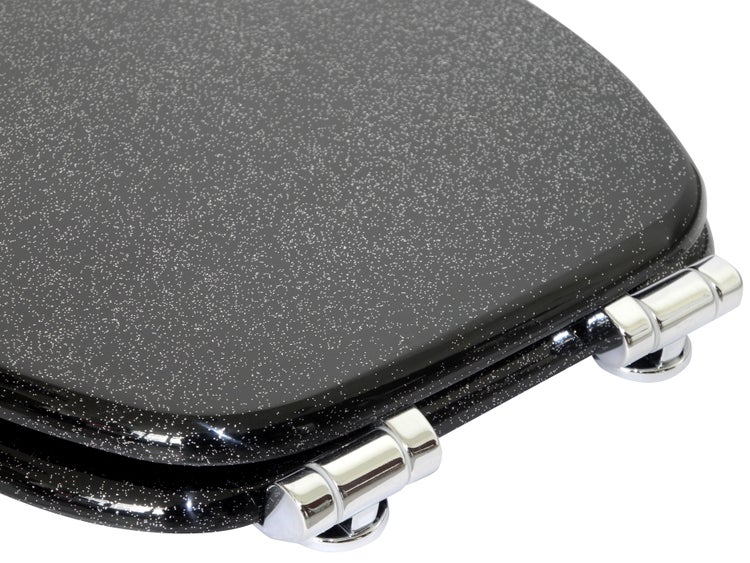 WC-Sitz Glitzer Schwarz