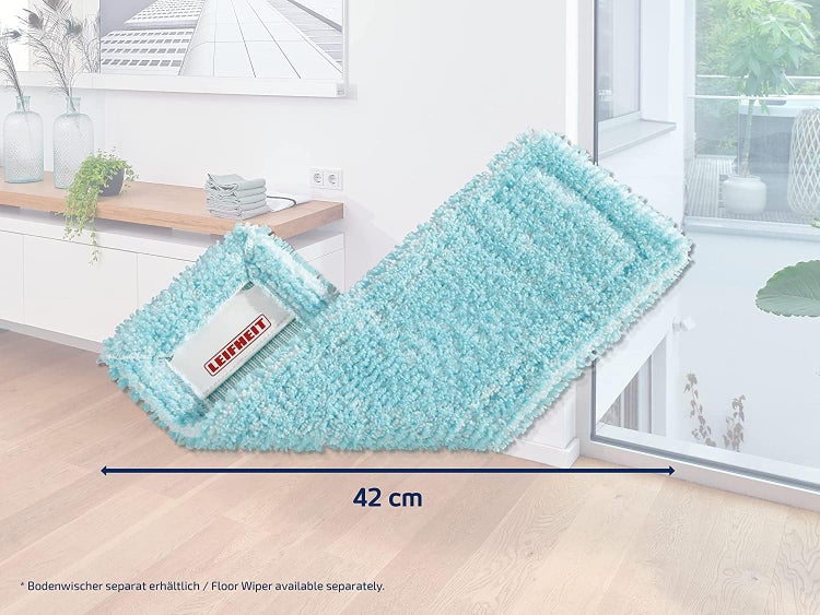 Leifheit 2er Set Wischbezug Profi XL super soft für sensible Böden, Bodenwischer Ersatzbezug mit Spezialfasern, Wischer Ersatzbezug für minimale Wasseraufnahme, ideal für Parkett, Laminat und Kork