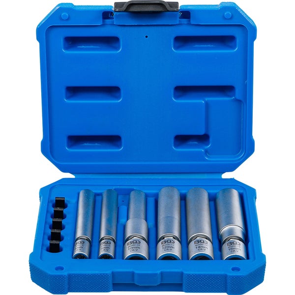BGS Glüh- und  Zündkerzen-Gelenk-Einsatz-Satz Antrieb Innenvierkant 6,3 mm (1/4) / 10 mm (3/8) SW 8 - 9 - 10 - 12 - 14 - 16 mm 11tlg. - 80000