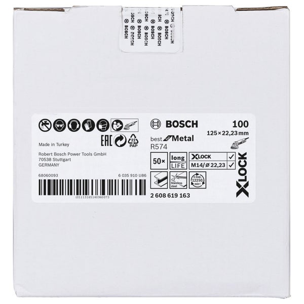 Bosch PRO R574 X-Lock Fiberscheibe 125 mm G100 - 2608619163