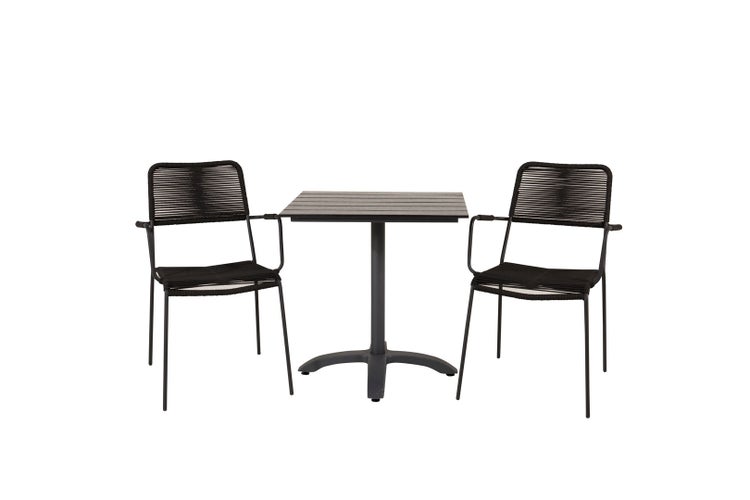 Colorado Cafétisch schwarz. 70 X 70 X 74 cm