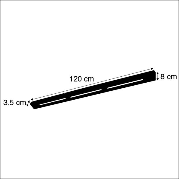 Deckenplatte schwarz 120 cm für 2, 3 oder 5 Hängelampen