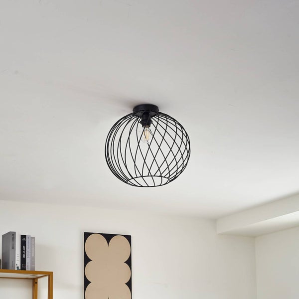 Lindby Deckenlampe Danika (Modern) in Schwarz aus Metall (1 flammig, E27) - Deckenleuchte Lampe Wohnzimmerleuchte