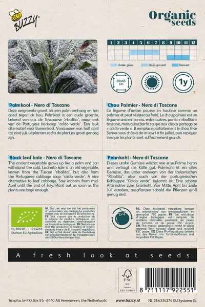 Bio-Saatgut von Buzzy für Palmkohl Nero di Toscane mit Anbauhinweisen