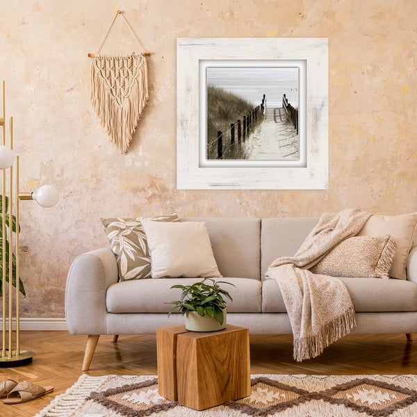 Canvas-Gemälde | Leinwandbild Insel | Gräser | Sand | Meer | Kunstdruck | gedruckt und per Hand bespannt  CCS00296 Format: 40x40cm