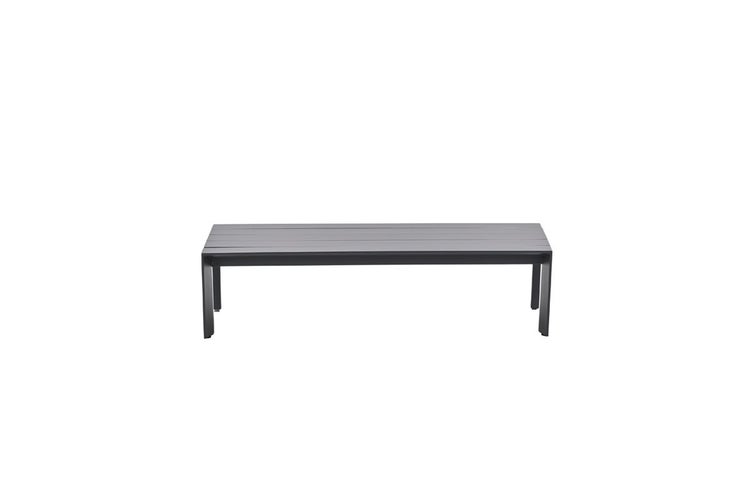 Gartenbank aus Aluminium in Anthrazit mit Lattensitzfläche.