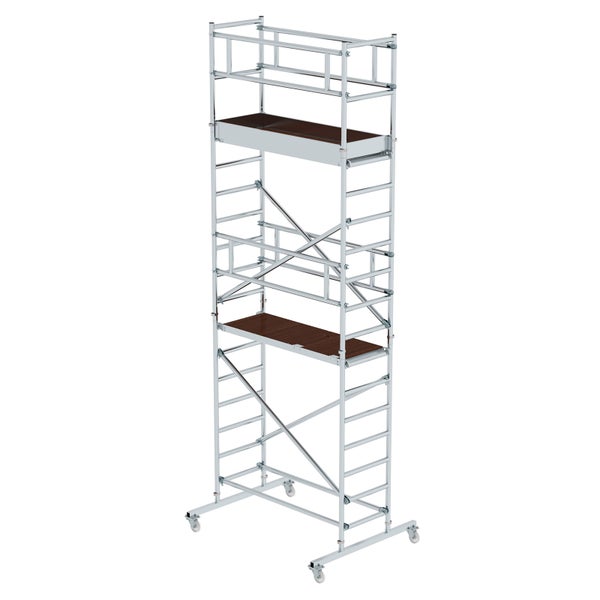 Rollgerüst aus Aluminium mit zwei Arbeitsplattformen