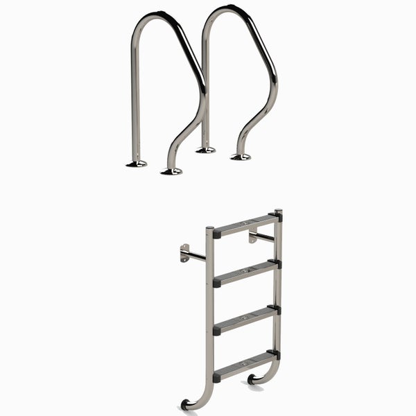 Edelstahl Schwimmbadleiter und Beckenhandlauf