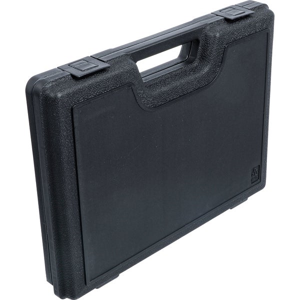 Schwarzer Werkzeugkoffer aus Kunststoff mit Griff