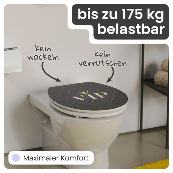 Toilettensitz mit VIP Motiv, belastbar bis zu 175 kg, kein Wackeln, kein Verrutschen