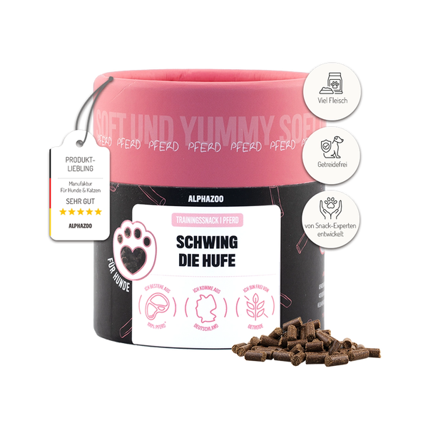 Alphazoo Schwing die Hufe Trainingssnack Pferd, getreidefrei, viel Fleisch