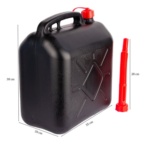 BigDean 4x Benzinkanister 20L mit flexiblem Ausgießer - Kraftstoffkanister für Benzin & Diesel - handlicher Kanister Dieselkanister UN-Zulassung Reservekanister - Made in Europa