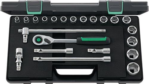 Stahlwille Steckschlüsselsatz 52/16/6QR 22tlg. 1/2″ SW 10-32 mm Anzahl Zähne 80 6-kant - 96031480