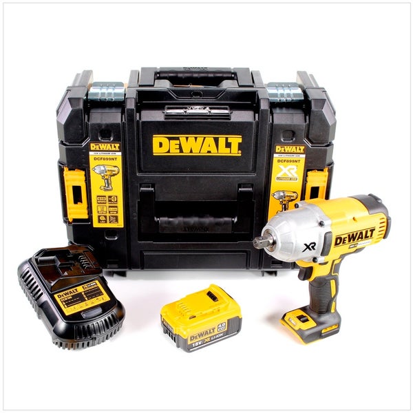 DeWalt 18 Volt Akku-Schlagschrauber Set mit 4,0 Amperestunden Lithium-Ionen Akku, Ladegerät und TSTAK Transportkoffer.