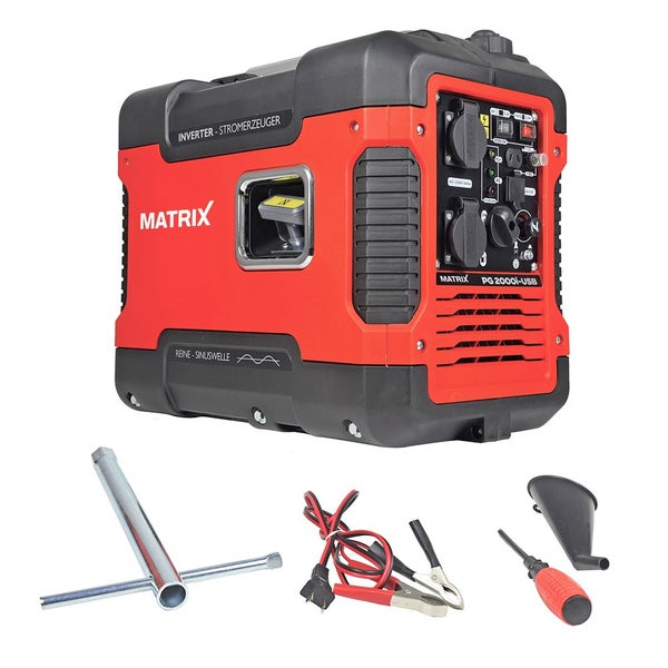 Inverter Stromerzeuger Matrix PG 2000i-USB – Benzin, 2000 Watt, leise, mobil