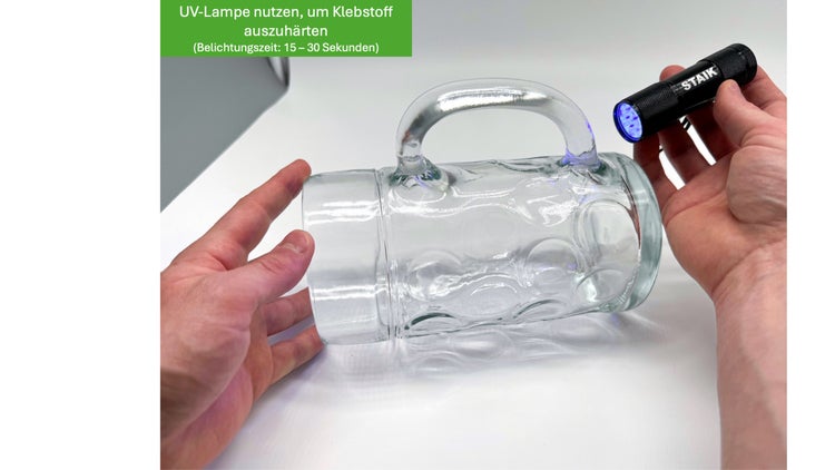 Acrybond UV-Kleber: dünnflüssiger Glaskleber | Glas-Metall-Kleber | mit Lampe | Made in Germany | 70g