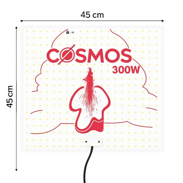 Infrarotheizung Cosmos, 300 Watt Leistung, Maße 45 mal 45 Zentimeter.