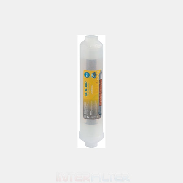 Inline Wasserfilter Kartusche AC-IL-BIO mit bioceramischem Resonator fuer Wasseraufbereitungssysteme.