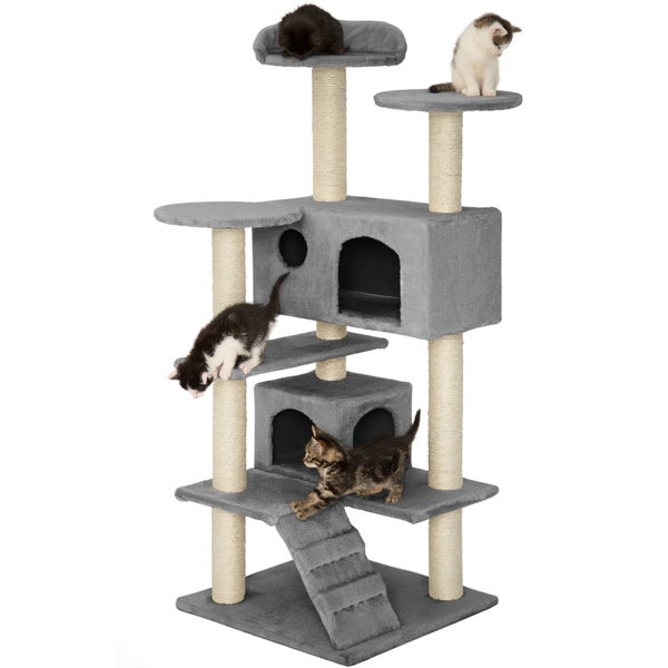 Kratzbaum tectake Micki 131 cm inklusive Treppe und Kippschutz