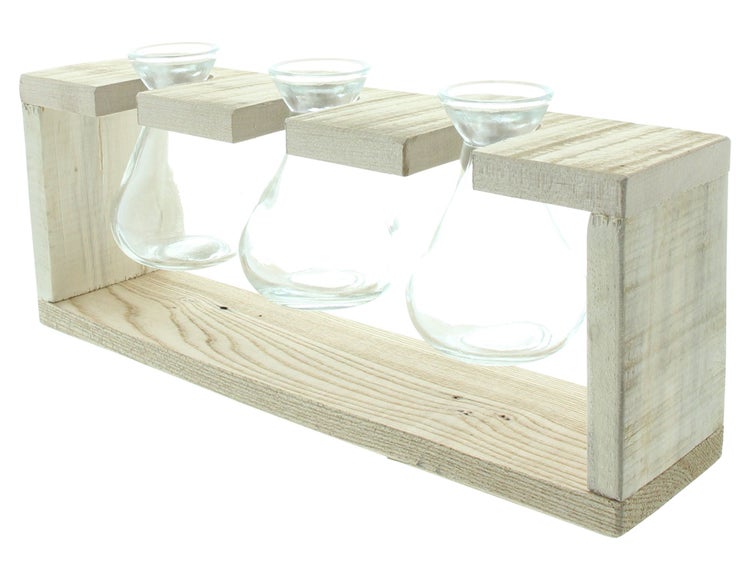 FRANK FLECHTWAREN | Vasenhalter Wood, HOLZ, 34 x 8 x 14,5 cm