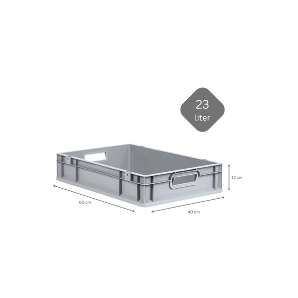 PROREGAL SuperSparSet 8x Eurobox NextGen Grip mit Auflagedeckel mit 4 Roten Schiebeschnappverschlüssen HxBxT 12 x 40 x 60 cm 23 Liter Griffe
