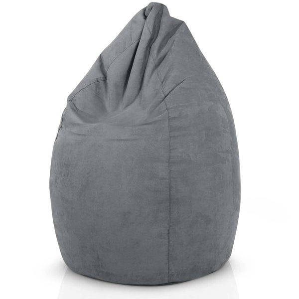 Green Bean Sitzsack mit Rückenlehne 60x60x90cm - Indoor Sitzkissen 220L Füllung Kuschelig Waschbar - Bean Bag Bodenkissen Lounge Chair Sitzhocker - Grau