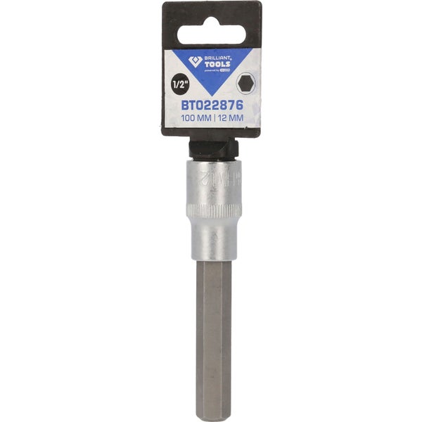 BRILLIANT TOOLS 1/2 Innensechskant Bit-Stecknuss 100 mm lang 12 mm - BT022876