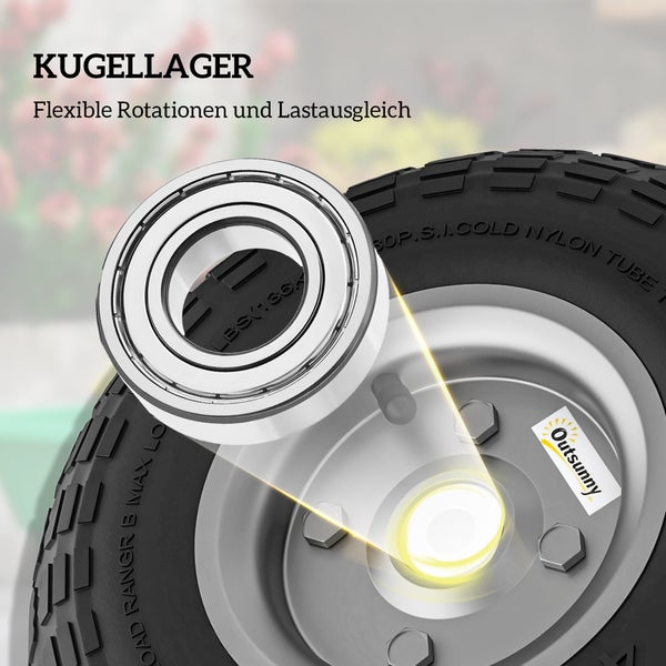 Kugellager für ein Rad mit Outsunny Logo, sorgt für flexible Rotationen und Lastausgleich.