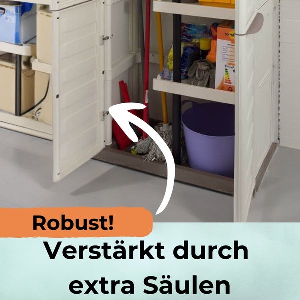 Gartenschrank Kunststoff Geräteschrank Wetterfest Balkonschrank Wasserdicht Haushaltsschrank Werkstatt Schrank