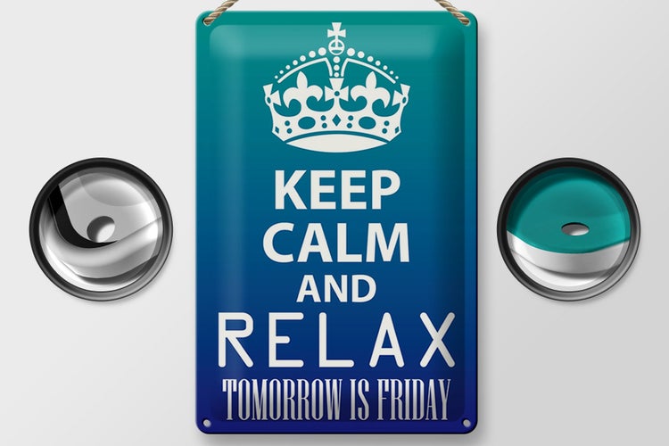Blechschild Spruch 20x30cm Keep Calm and relax is Friday