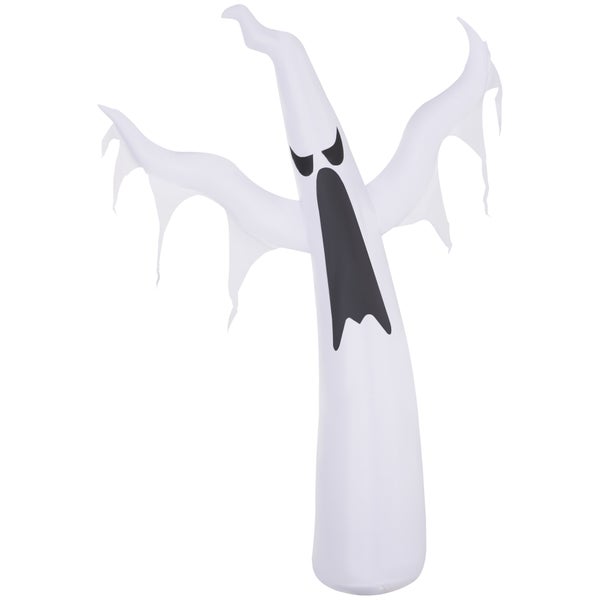 HOMCOM Halloween Dekoration, LED Beleuchtet, L130 x B30 x H180 cm, Polyestergewebe, Weiß