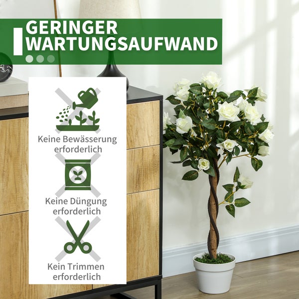 Szene mit einem Fernseher, einer Stehlampe und einem Sideboard