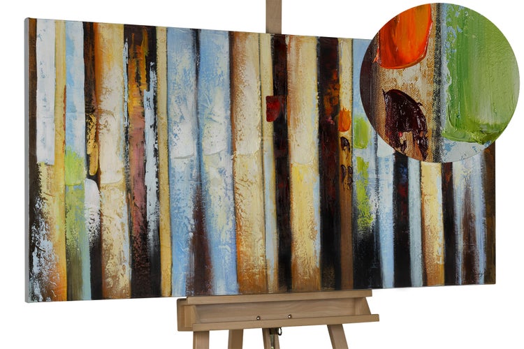 Handgemaltes Gemälde Acrylfarbe 140x70cm Bunt