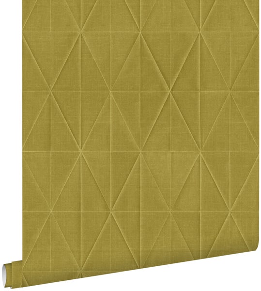 ESTAhome Tapete Origami-Muster Ockergelb - 53 cm x 10.05 m - 148711