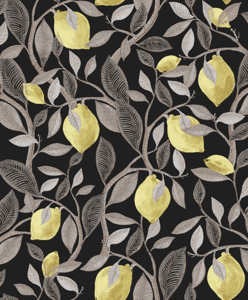 Masureel Tapete Blätter Schwarz - 53 cm x 10.05 m - 631014