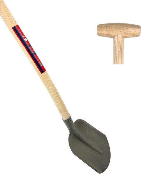 Spaten mit Holzstiel und T-Griff