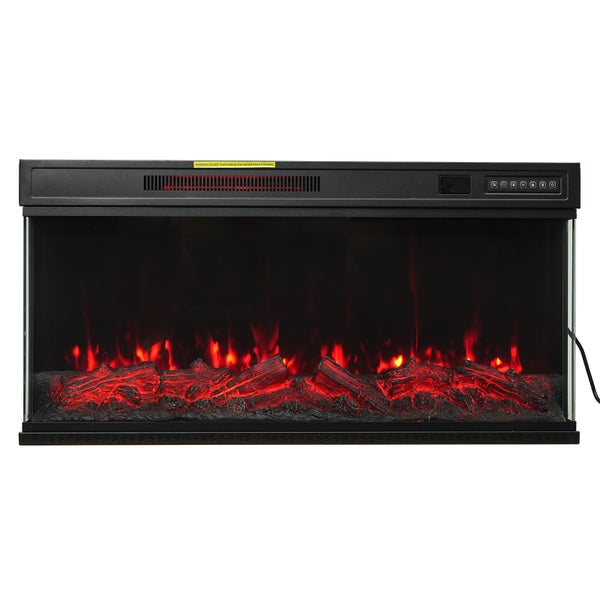 Elektrischer Kamin mit Flammeneffekt und Bedienelementen