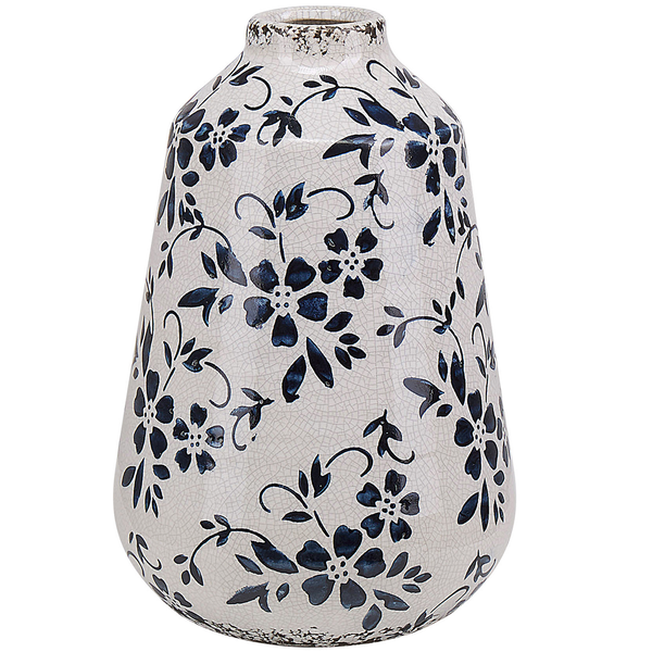 Blumenvase MARONEIA Steinzeug 20 cm Weiß