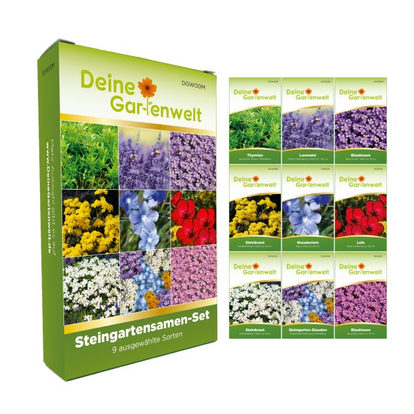 Steingartensamen-Set mit 9 Sorten Samen von Deine Gartenwelt