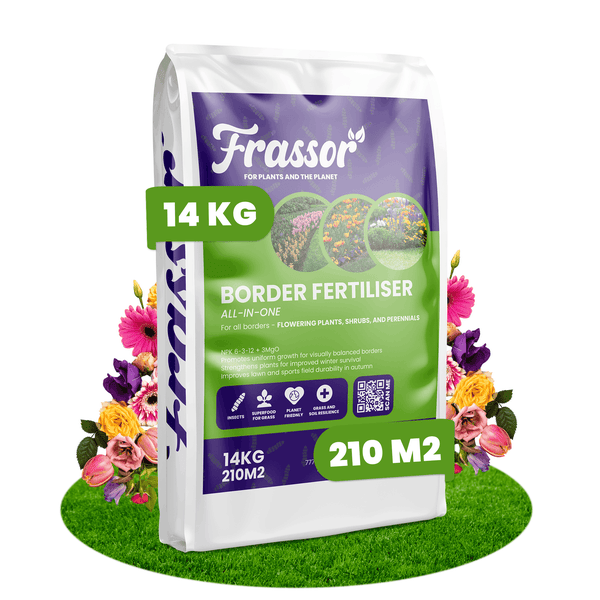 Frassor Beetdünger, 14 Kilogramm Sack für 210 Quadratmeter. All-in-One-Dünger für Blühpflanzen, Sträucher und Stauden.